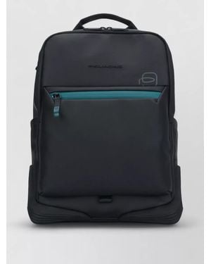 Piquadro Laptop Backpack 14 Inch Two Compartments - Black