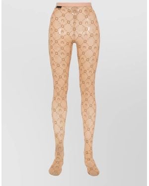 Marine Serre Monogram Tights - White