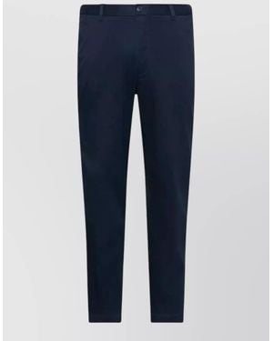 Calvin Klein Refined Cotton Stretch Tapered Tailored Pants - Blue