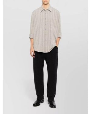 Uma Wang Cashmere Straight-Leg Ankle Trousers - White