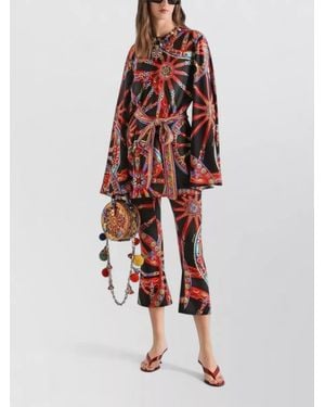 Dolce & Gabbana Carretti Silk Pants Cropped Flared Kate