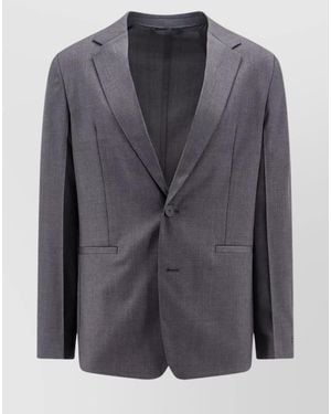 Givenchy Wool Blazer Tailored Back Vent Detail - Grey