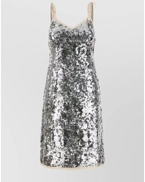 Prada Embellished Mini Dress - White