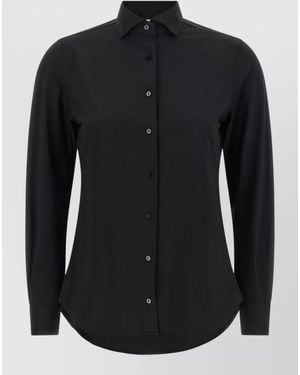 Xacus Pina Shirt Active Line Curved Hem - Black