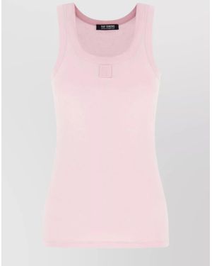 Raf Simons Ribbed Cotton Tank Top - Pink