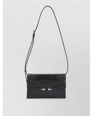 Tom Ford Soft Croco Mini Shoulder Bag - White
