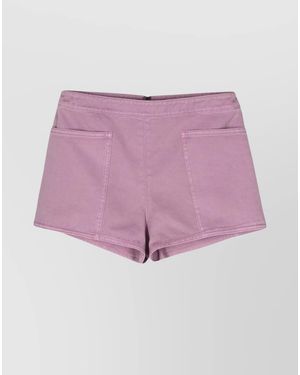 Max Mara Cotton Denim Mini Shorts - Pink