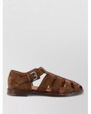 Church's Fisherman Sandals Suede Finish Leather Sole - Brown
