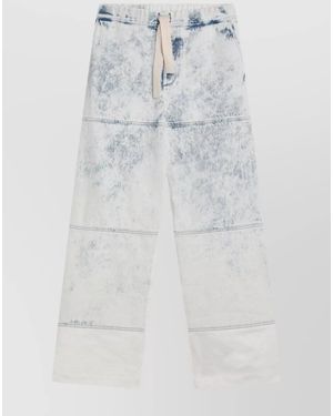 Dries Van Noten Cotton Drawstring Wide-Leg Jeans - White