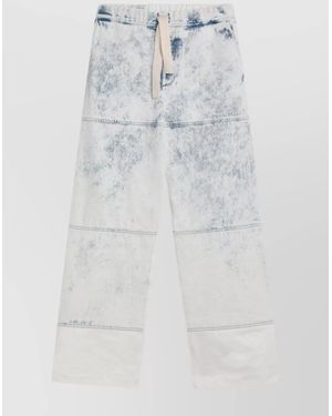 Dries Van Noten Denim Wide-Leg Trousers - White