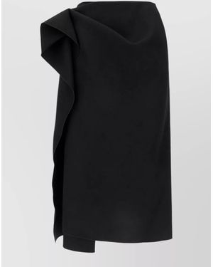Lanvin Virgin Wool Asymmetric Skirt - Black