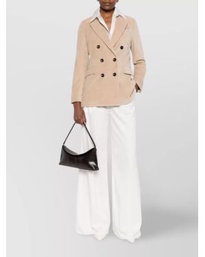 Circolo 1901 Cotton Corduroy Double-Breasted Blazer - White