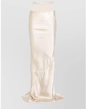 Rick Owens Long Tail Skirt High Waist Silk - White
