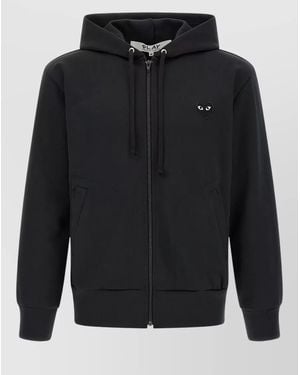 COMME DES GARÇONS PLAY Polyester Zip-Up Hoodie - Black