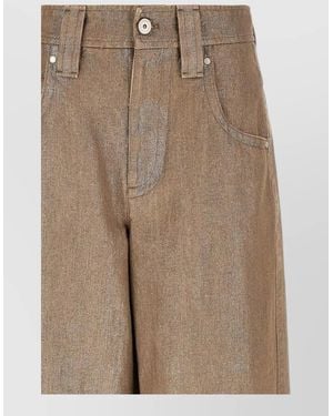 Brunello Cucinelli Baggy High-Rise Wide-Leg Denim Jeans - Natural