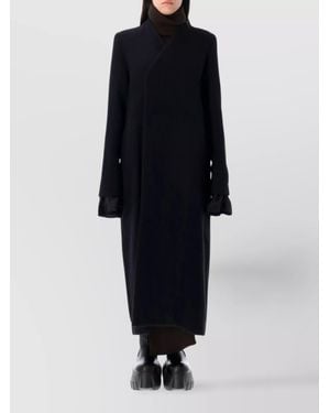 Rick Owens Wool Double-Breasted Fitted Coat - Blue