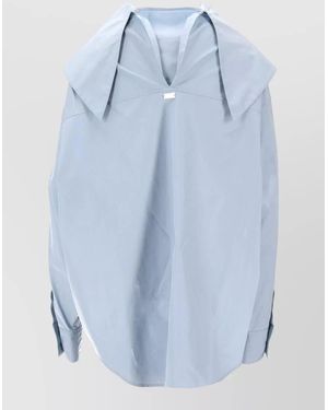 Ami Paris Cotton Long-Sleeve Fitted Jacket - Blue