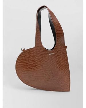Coperni Heart Mini Lizard Leather Tote Bag - Brown