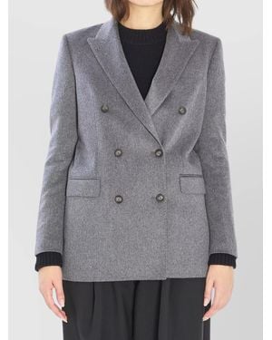 Tagliatore Cashmere Jacket Peak Lapels - Gray