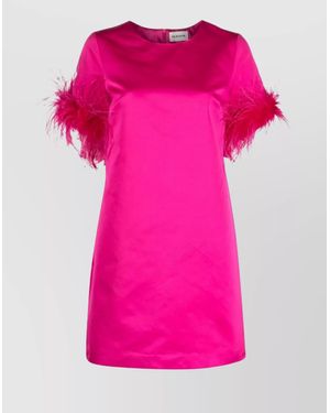 P.A.R.O.S.H. Feather Mini Dress - Pink