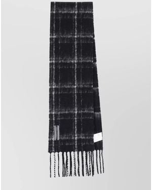 Our Legacy Fringed Plaid Scarf Soft Texture - White