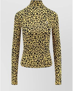 Coperni Viscose Logo Print Turtleneck Long-Sleeve Top - Multicolour