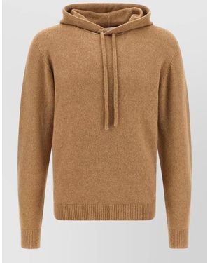 Roberto Collina Hooded Knit Jumper Casual Style - Brown