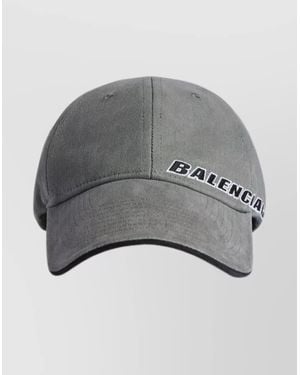 Balenciaga Cotton Drill Cap Curved Brim - Gray