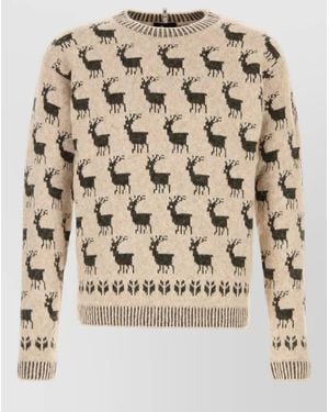 Moncler Embroidered Alpaca-Blend Sweater - Natural