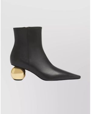 Marni Stylish Ankle Boots With Unique Heel Design - Black