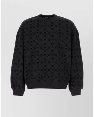 Marine Serre Cotton Monogram Sweatshirt - Black