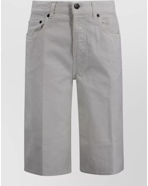 Haikure Becky Twill Straight Leg Five Pocket Shorts - Grey
