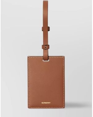 Burberry Adjustable Strap Leather Luggage Tag - Brown