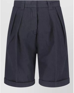 Aspesi Straight Shorts Back Pocket Belt Loops - Blue