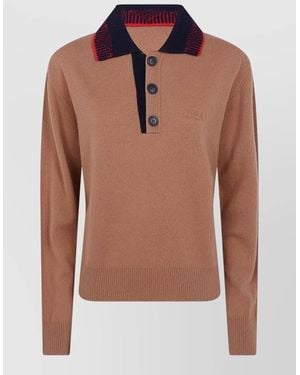 N°21 Wool Polo Sweater - Brown