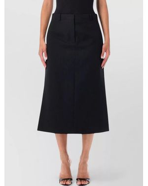 Fendi Wool Midi Skirt - Black