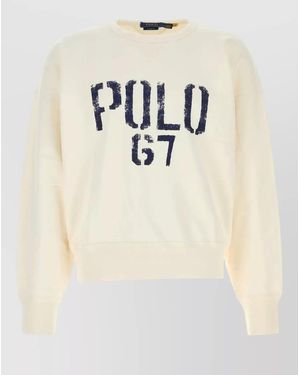 Polo Ralph Lauren Cotton Blend Sweatshirt Crew Neck Long Sleeves - Natural