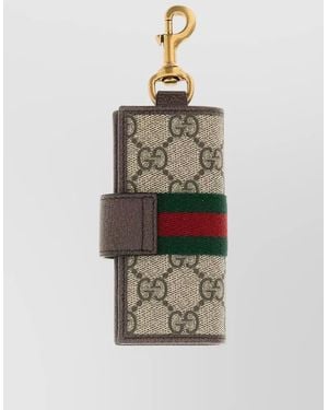 Gucci Canvas Keyring Holder Monogram Pattern - White