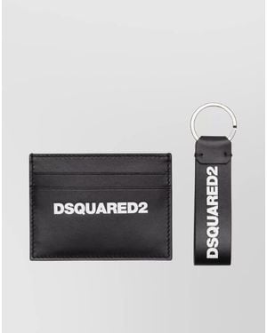 DSquared² Leather Keychain Card Holder Gift Set - Black