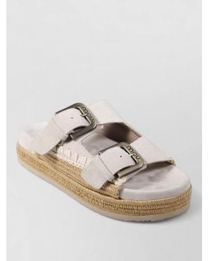 Mou Leather Two Buckle Sandals - Multicolor