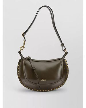 Isabel Marant Oskan Moon Small Studded Shoulder Clutch - Grey