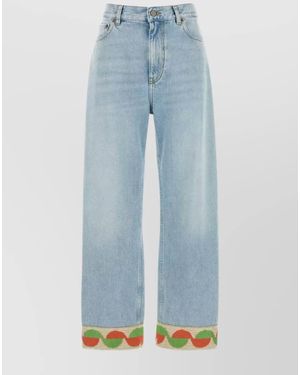 Valentino Garavani Denim Wide-Leg Pants - Blue