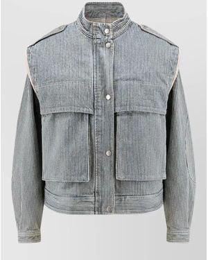 Isabel Marant Cotton Twill Oversized Jacket - Gray