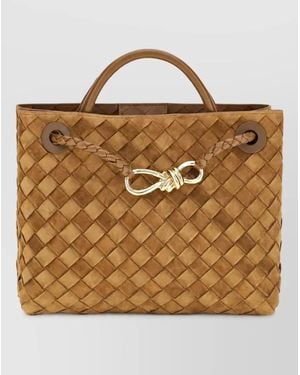 Bottega Veneta Andiamo Small Leather Tote Bag - Brown