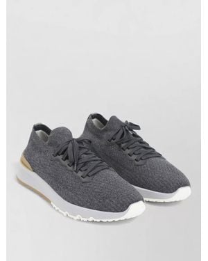 Brunello Cucinelli Lace Up Trainers Round Toe Design - Grey