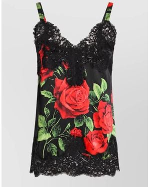 Dolce & Gabbana Silk Slip Top - Red