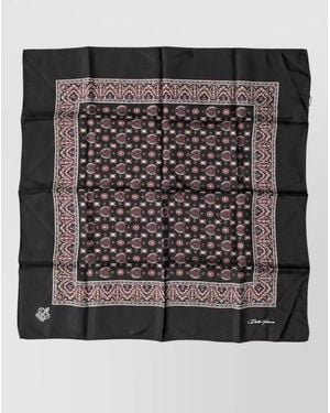 Dolce & Gabbana Silk Patterned Square Scarf - Black