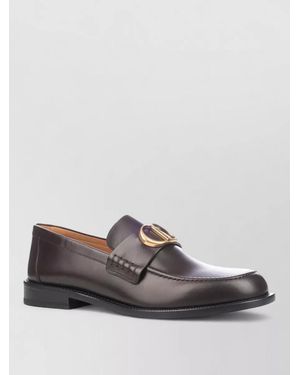 Dior Loafers Tone Hardware Leather Round Toe - Grey