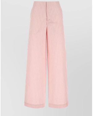 Philosophy Striped Embroidered Wide-Leg Trousers - Pink