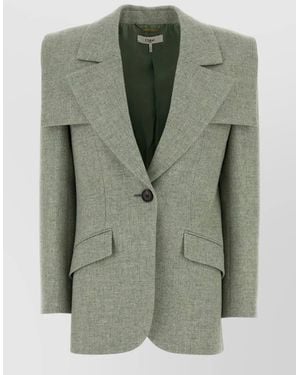 Chloé Single Breasted Wool Blazer - Green